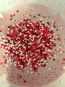 Strawberry White Choc Milkshake In-Process #7