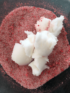 Valentine's Day Strawberry Sugar Scrub In-Process #3